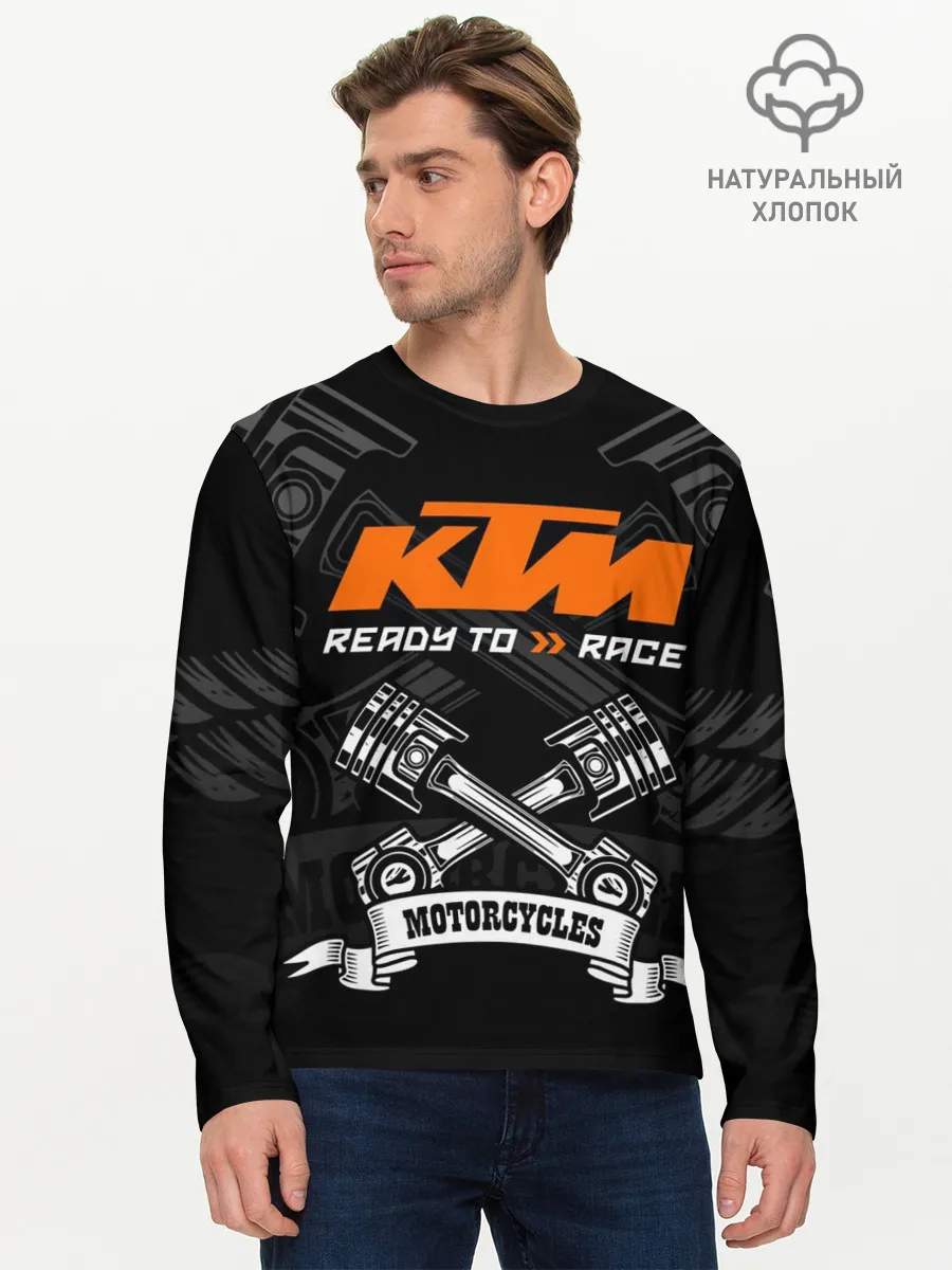Мужской лонгслив базовый / KTM MOTORCYCLES / КТМ МОТОЦИКЛЫ