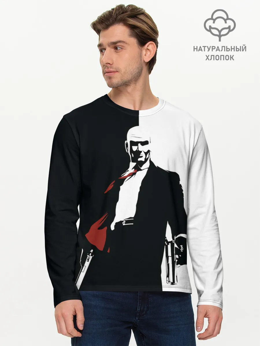 Мужской лонгслив базовый / Hitman BW