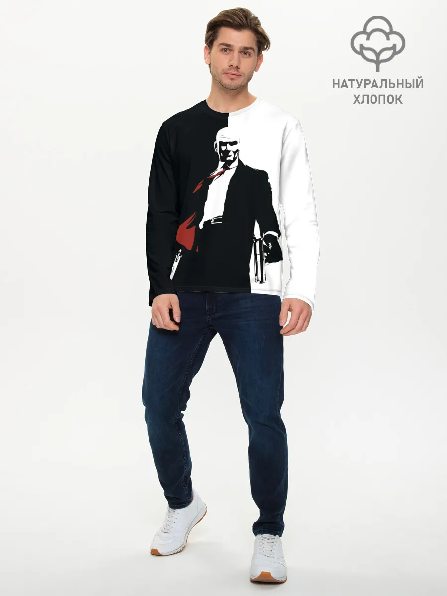 Мужской лонгслив базовый / Hitman BW