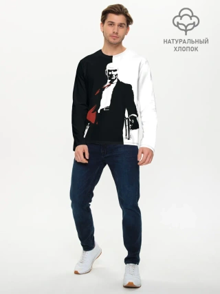 Мужской лонгслив базовый / Hitman BW