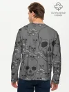 Мужской лонгслив базовый / Цветы и черепа