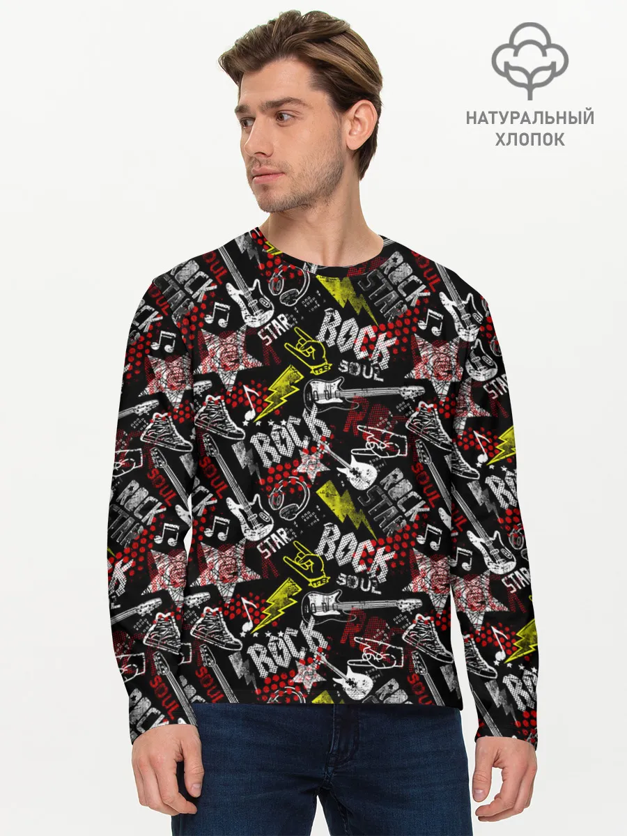 Мужской лонгслив базовый / ROCK MUSIC