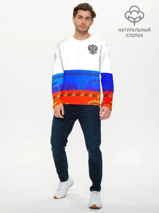 Мужской лонгслив базовый / Russia 3