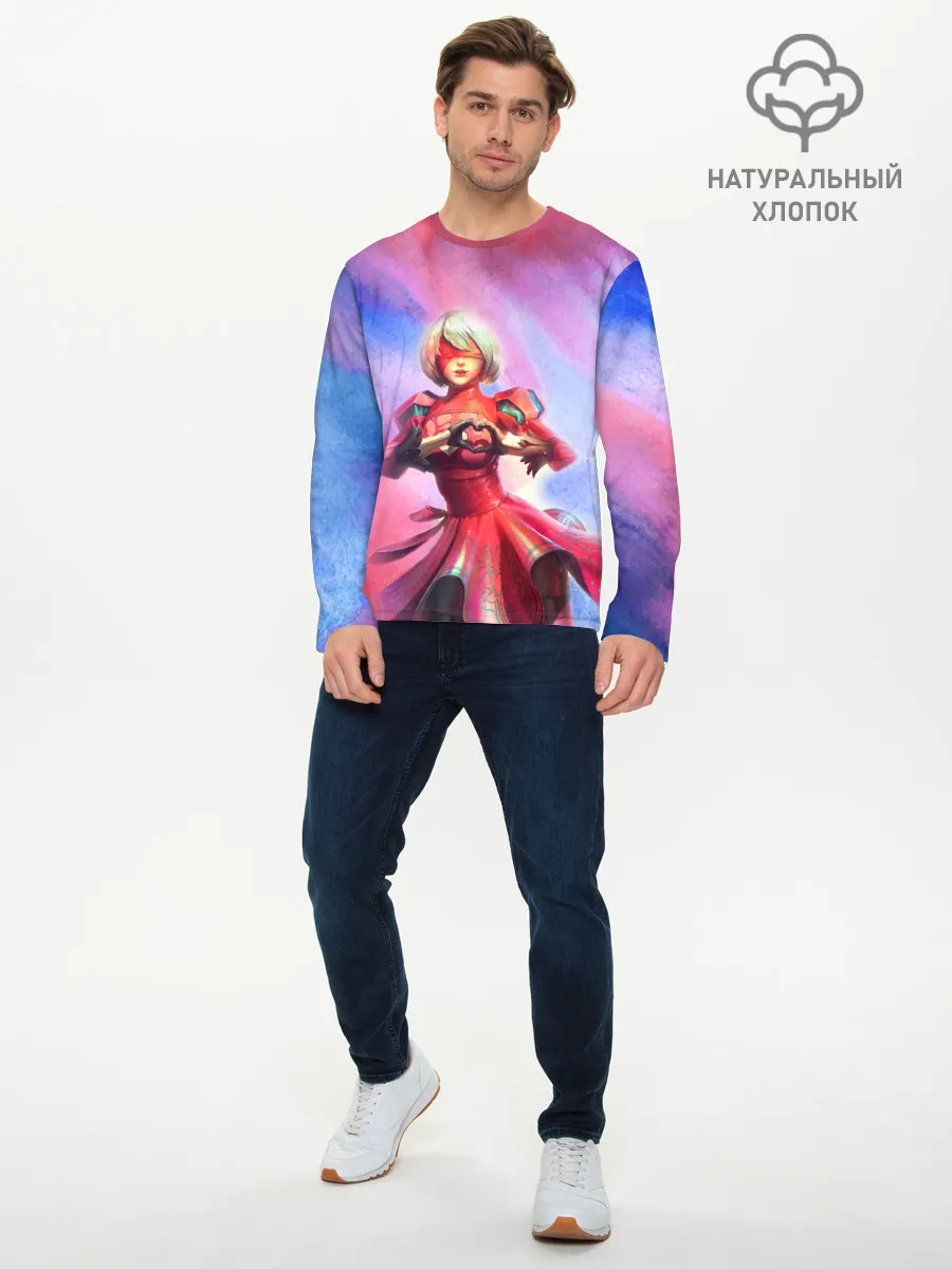 Мужской лонгслив базовый / 2B Love | Nier Automata