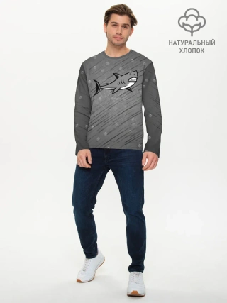 Мужской лонгслив базовый / Акула