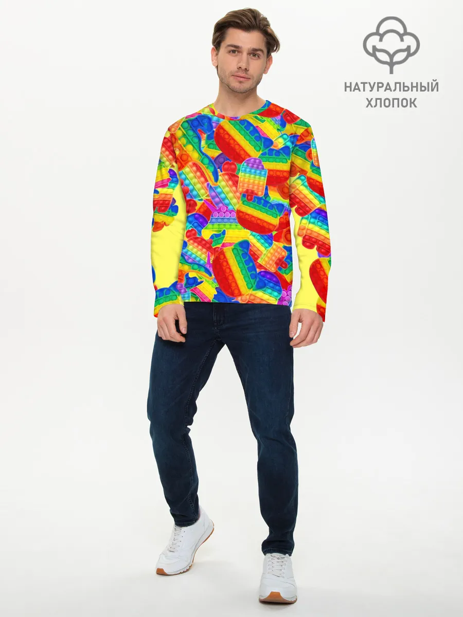 Мужской лонгслив базовый / Разные Pop It масляная краска