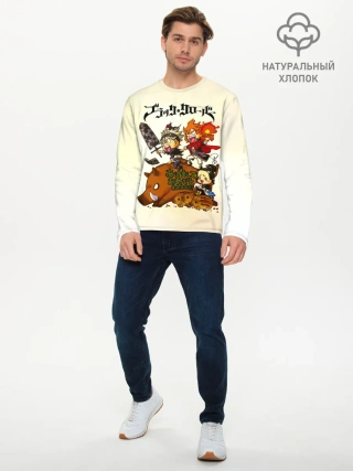 Мужской лонгслив базовый / Аста на кабане Чёрный клевер