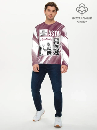 Мужской лонгслив базовый / Аста Либе Чёрный клевер