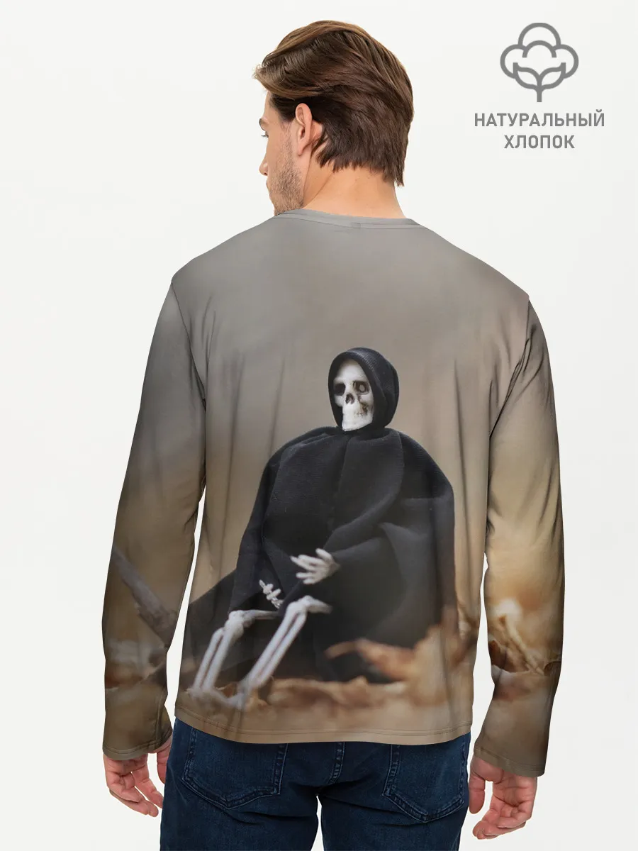 Мужской лонгслив базовый / Сидячий Скелет