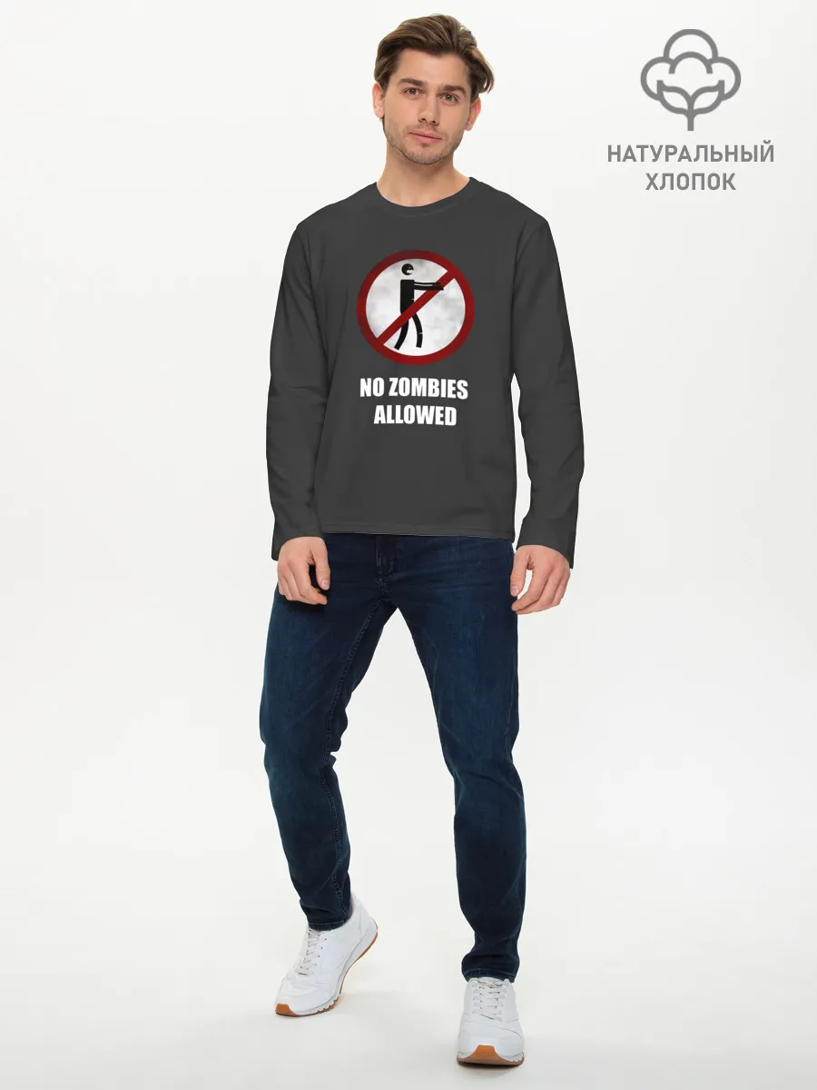 Мужской лонгслив базовый / NO ZOMBIES ALLOWED