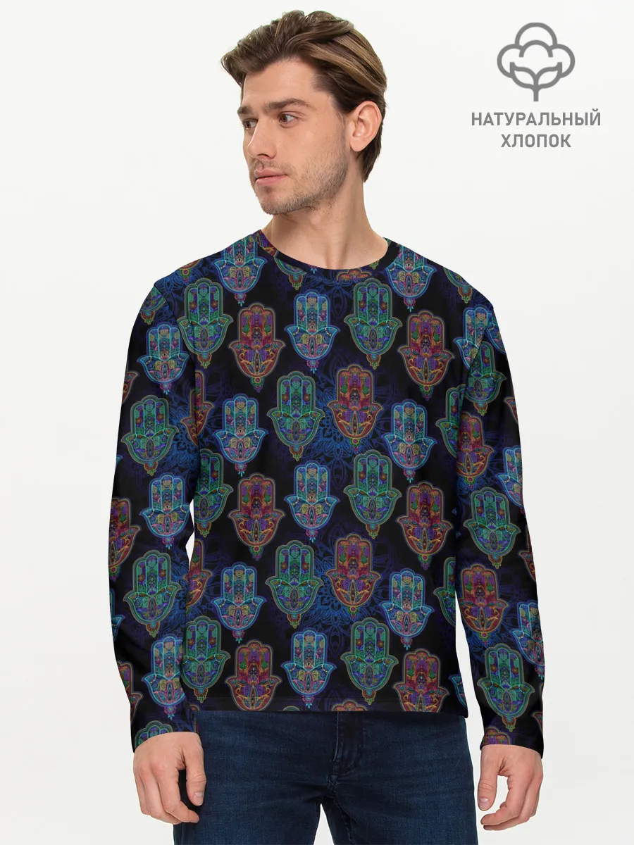 Мужской лонгслив базовый / Рука Бога