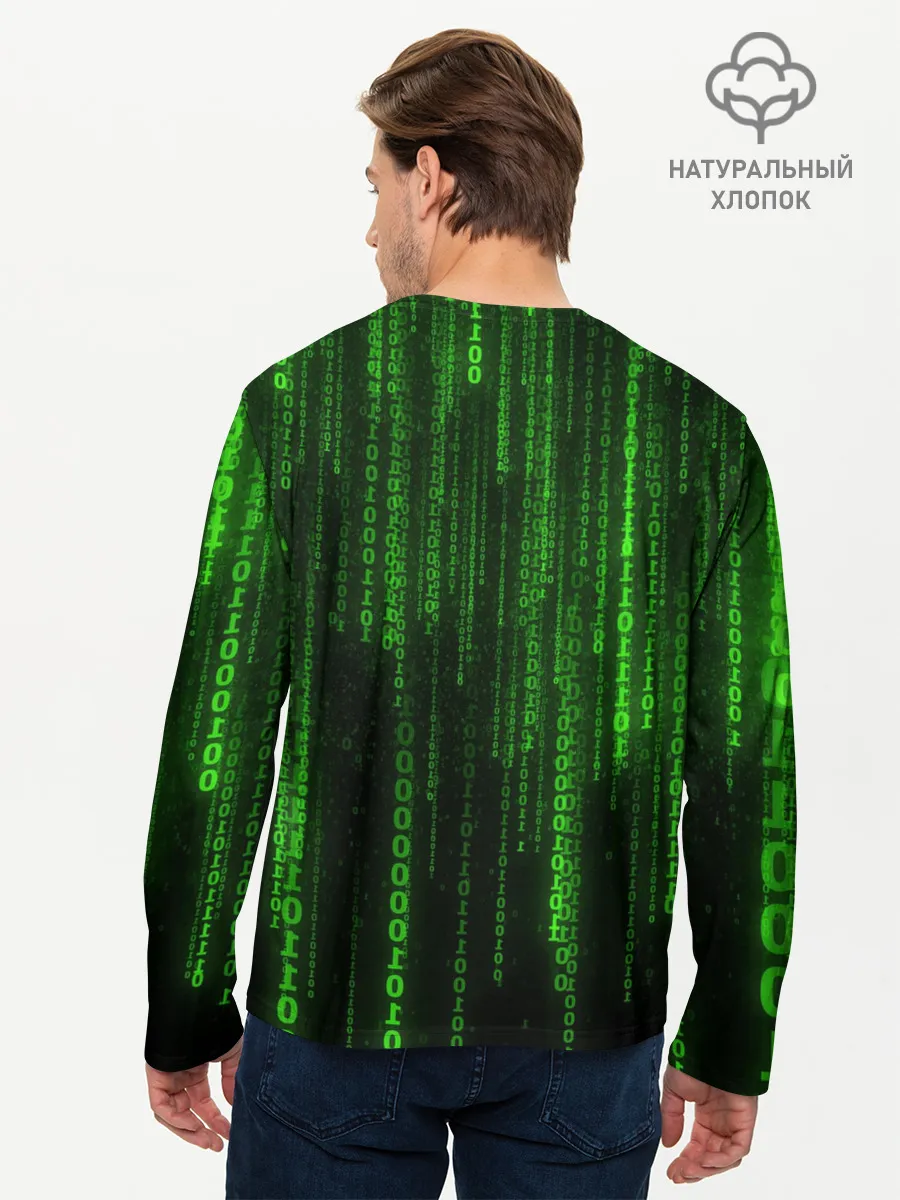 Мужской лонгслив базовый / Двоичный код