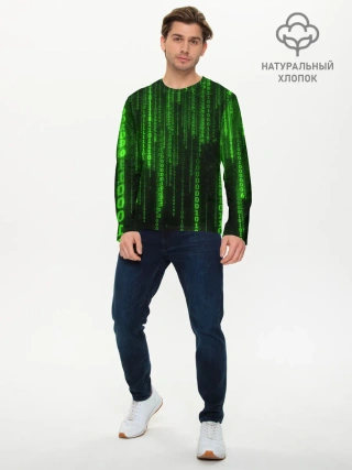 Мужской лонгслив базовый / Двоичный код