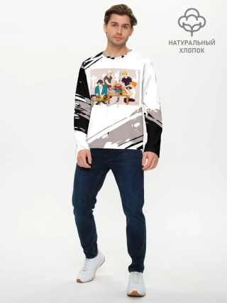 Мужской лонгслив базовый / Обед на четверых. ВОЛЕЙБОЛ!!