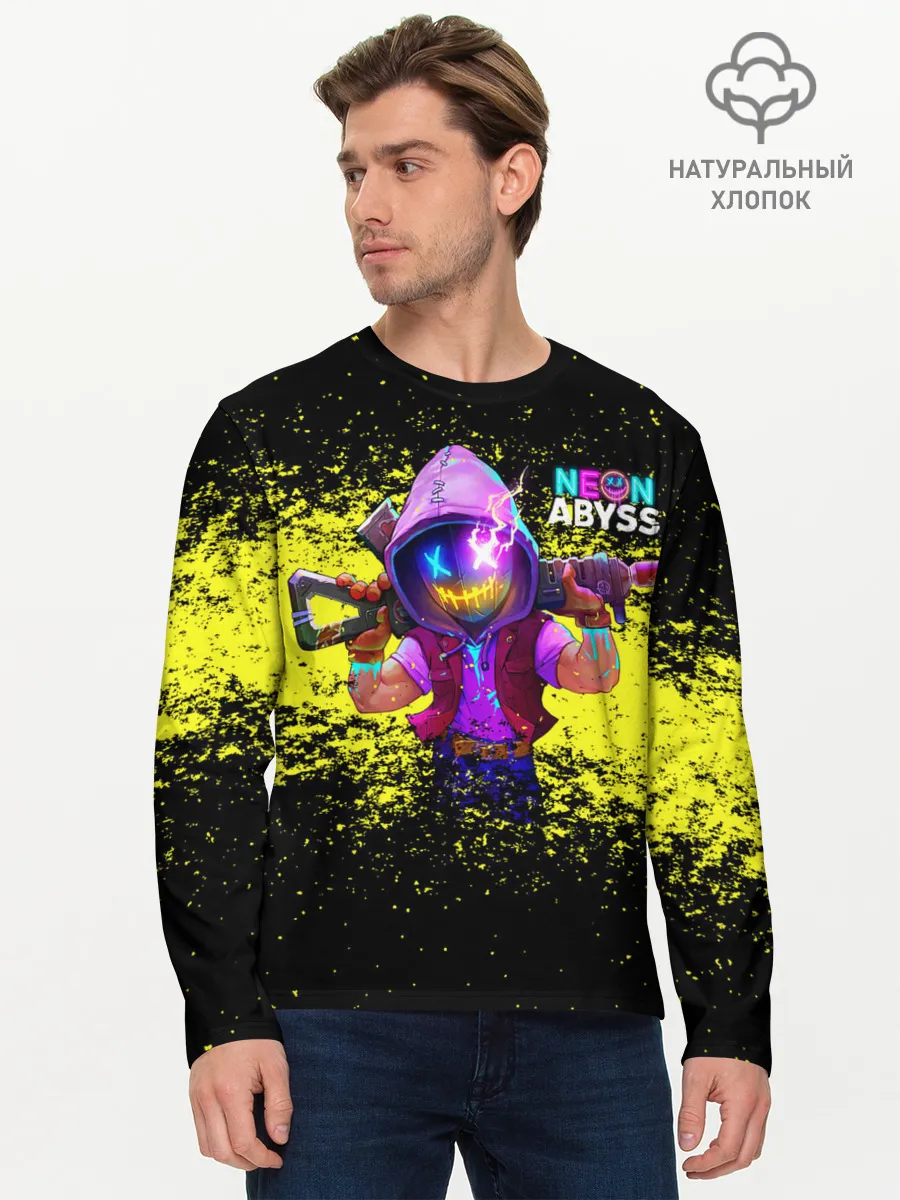 Мужской лонгслив базовый / Neon Abyss