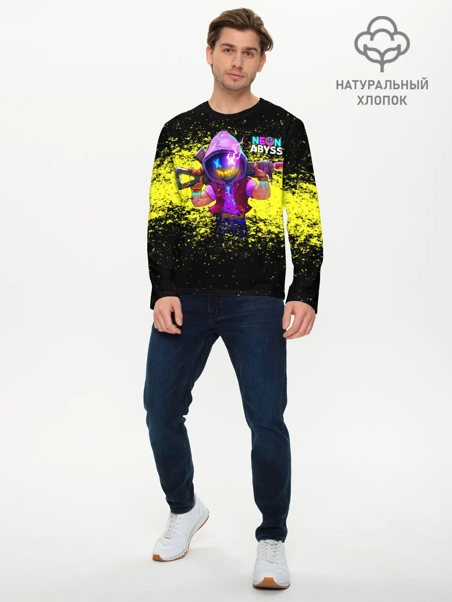 Мужской лонгслив базовый / Neon Abyss