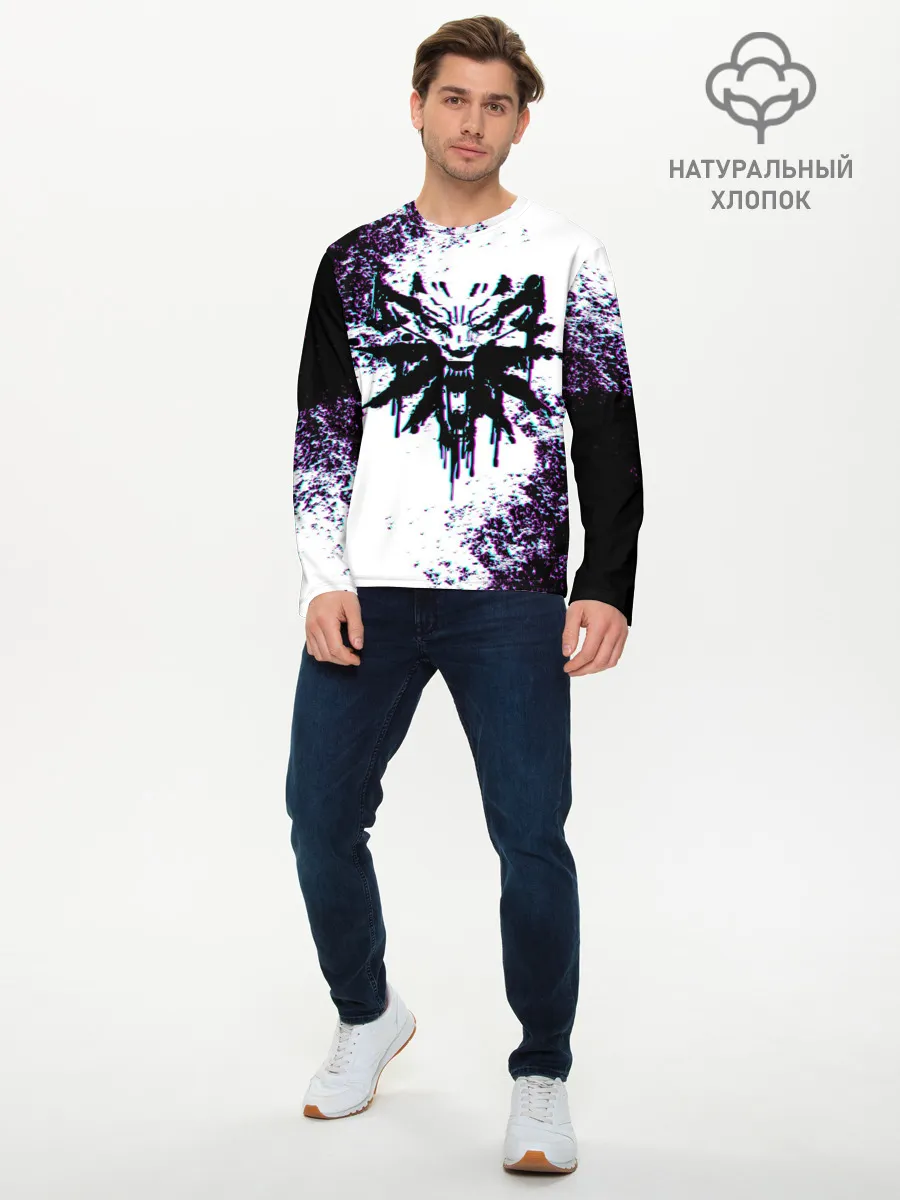 Мужской лонгслив базовый / THE WITCHER GLITCH / ГЛИТЧ