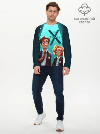 Мужской лонгслив базовый / Fox Mulder and Dana Scully