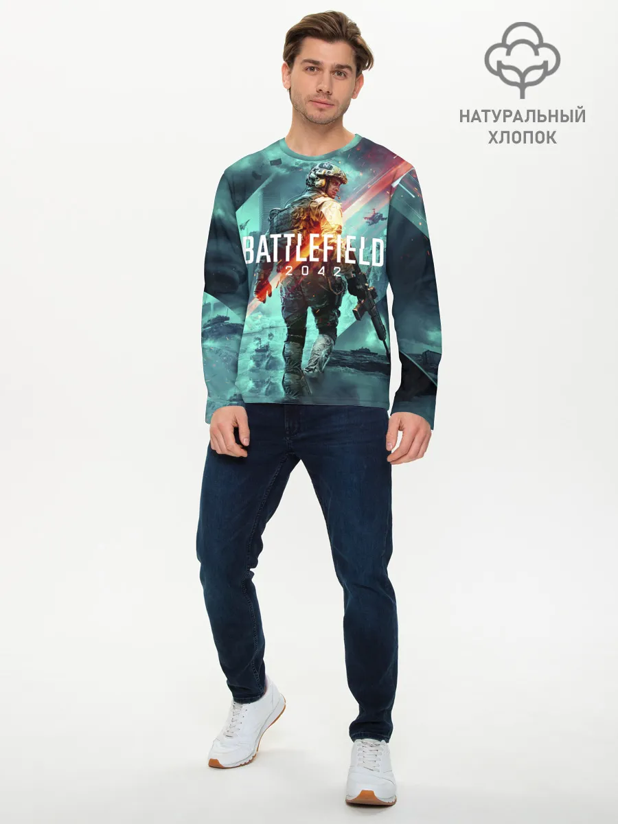 Мужской лонгслив базовый / Баттлфилд 2042
