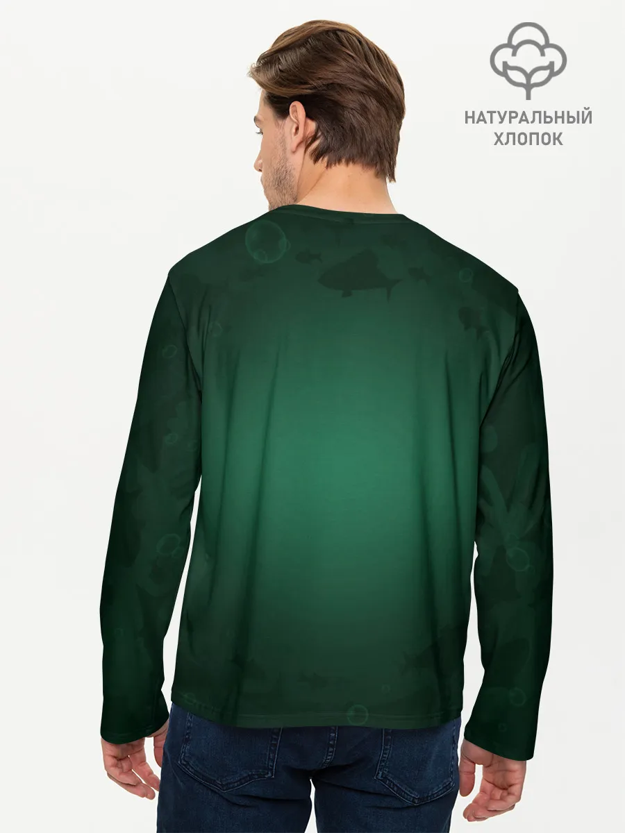 Мужской лонгслив базовый / Русалка силуэт