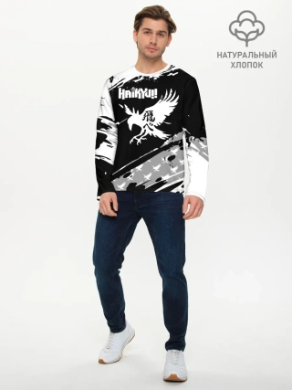 Мужской лонгслив базовый / Haikyuu!! Ворон иероглиф
