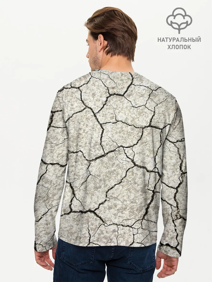 Мужской лонгслив базовый / Трещины на земле