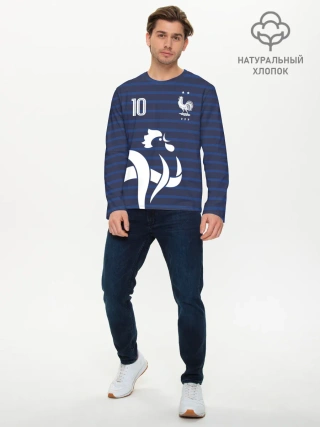 Мужской лонгслив базовый / Мбаппе в стиле формы Франции