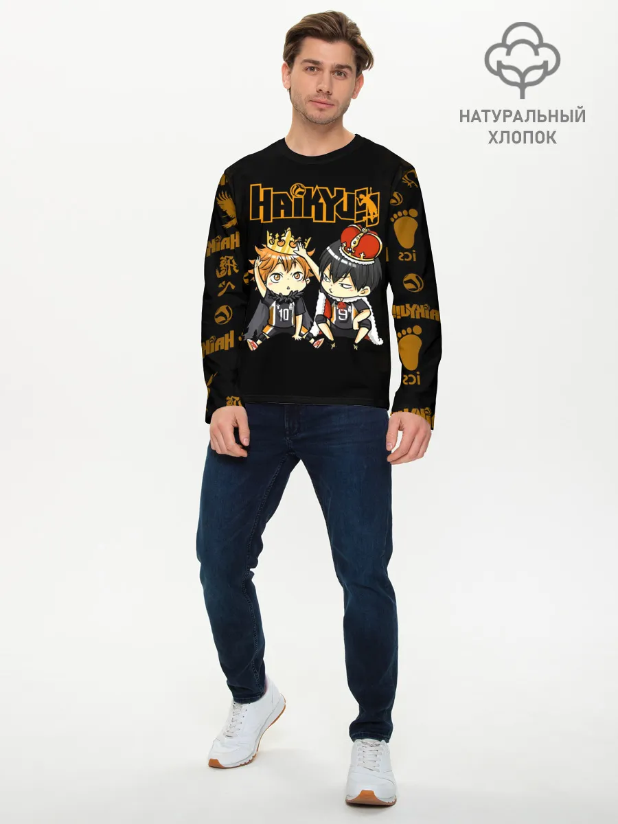 Мужской лонгслив базовый / Тобио Кагеяма и Шоё Хината | Haikyu!!