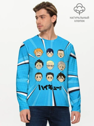 Мужской лонгслив базовый / Игроки команды Карасуно | Haikyuu!!