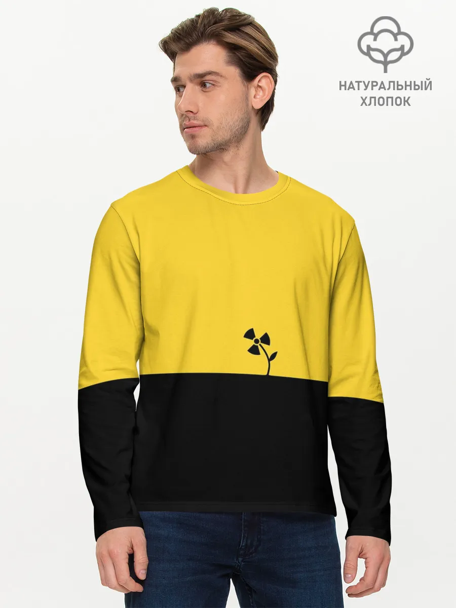 Мужской лонгслив базовый / Радиоактивный цветок