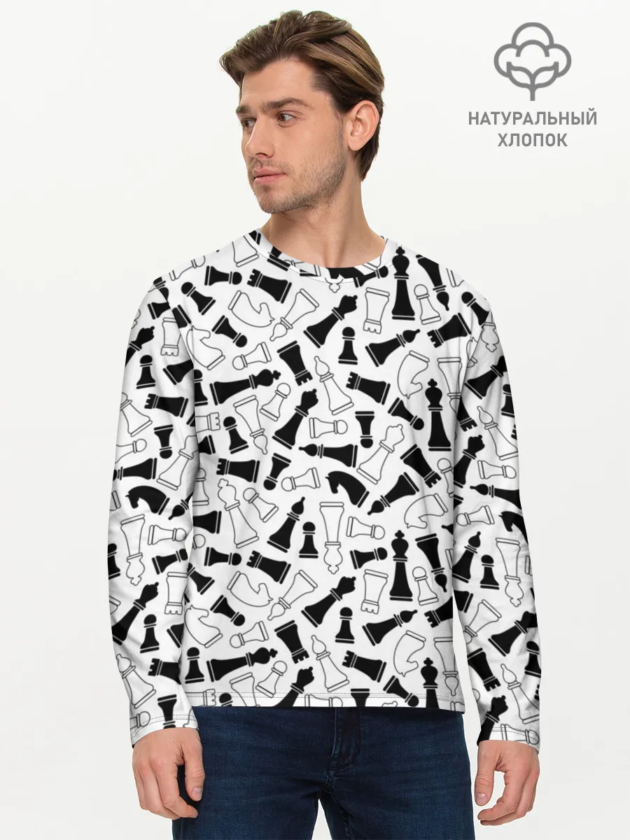 Мужской лонгслив базовый / Шахматы