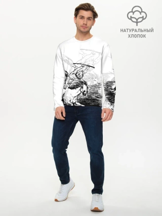 Мужской лонгслив базовый / A demon on a horse