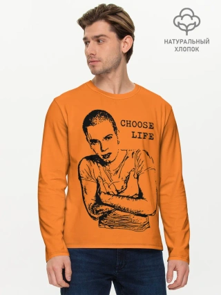 Мужской лонгслив базовый / На игле, выбирай жизнь