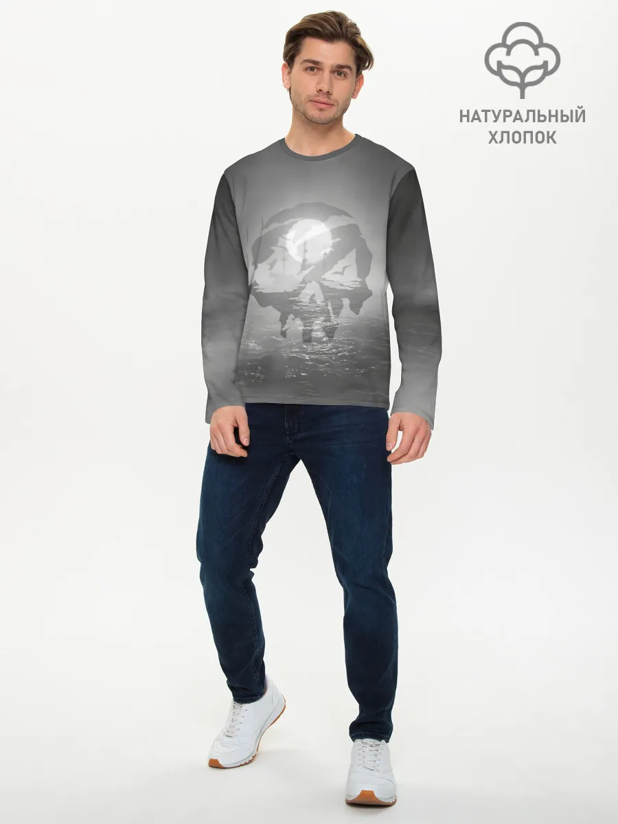 Мужской лонгслив базовый / Пираты в море