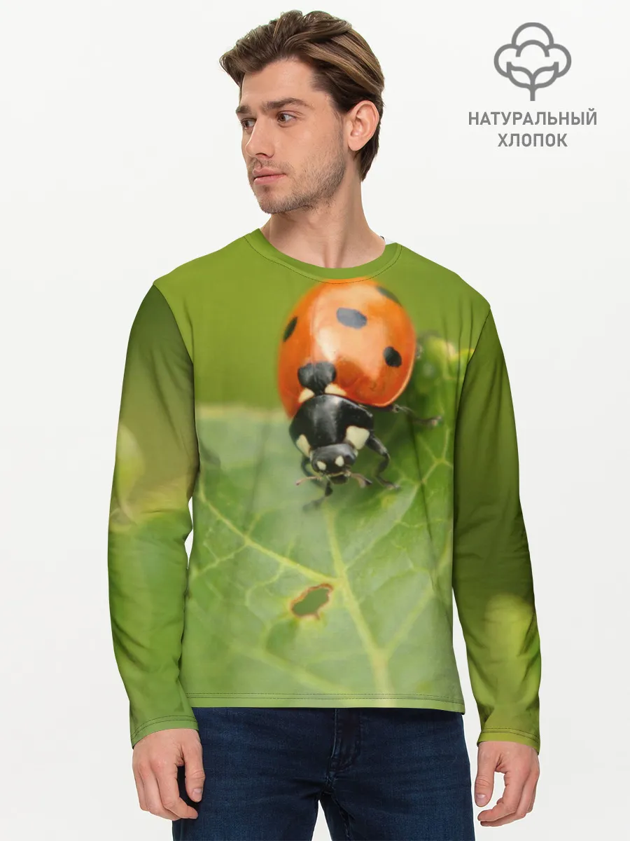 Мужской лонгслив базовый / Божья коровка