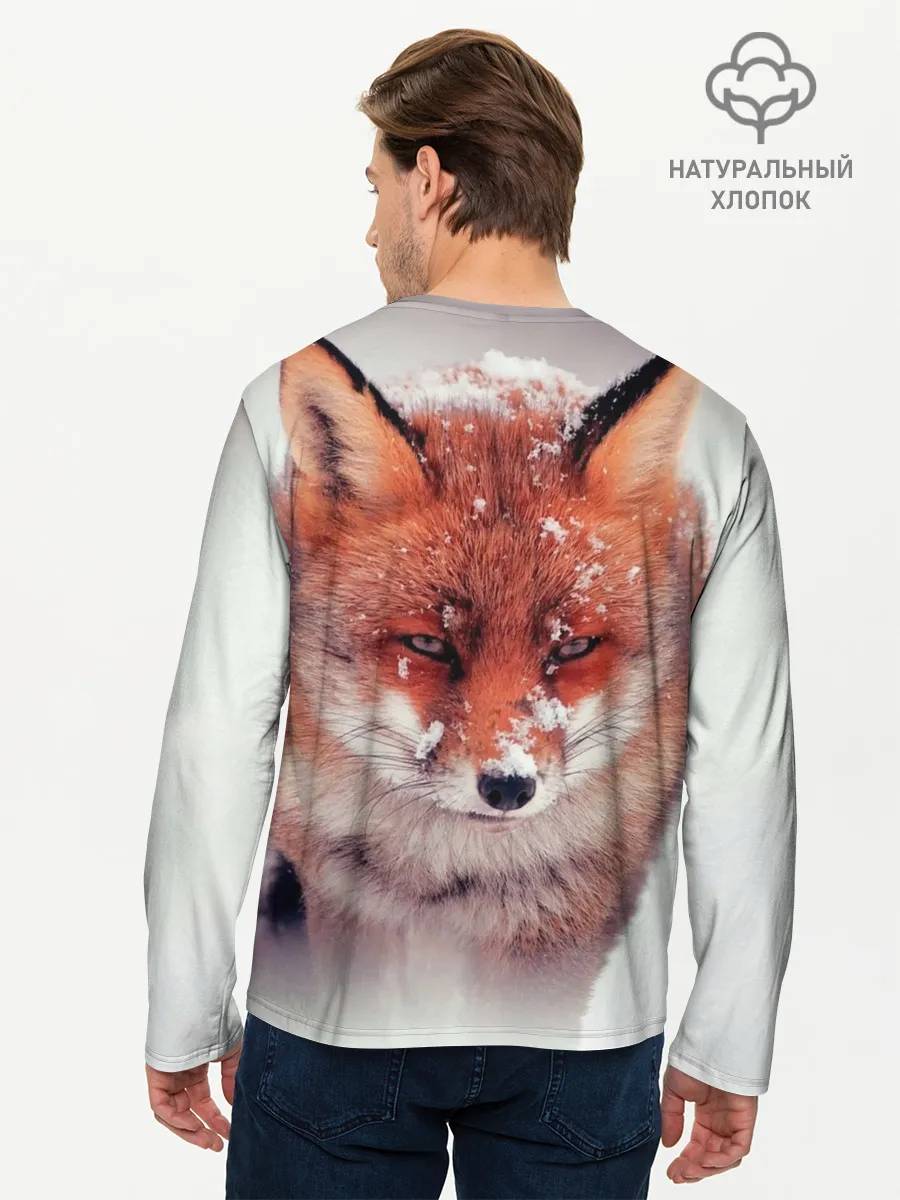 Мужской лонгслив базовый / Лисица и снег
