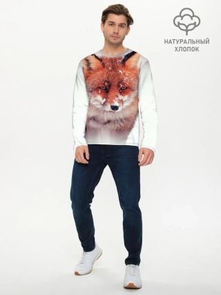 Мужской лонгслив базовый / Лисица и снег