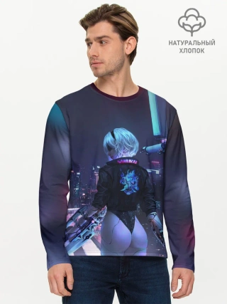 Мужской лонгслив базовый / Nier X Cyberpunk
