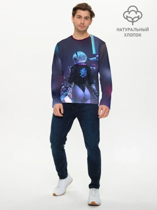 Мужской лонгслив базовый / Nier X Cyberpunk
