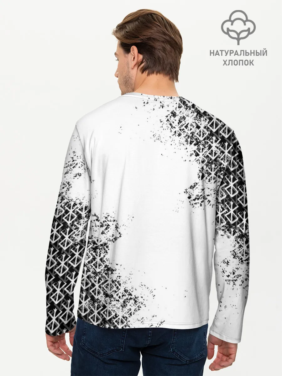 Мужской лонгслив базовый / БЕРСЕРК logo ч/б