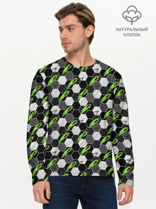 Мужской лонгслив базовый / Текстура мяча