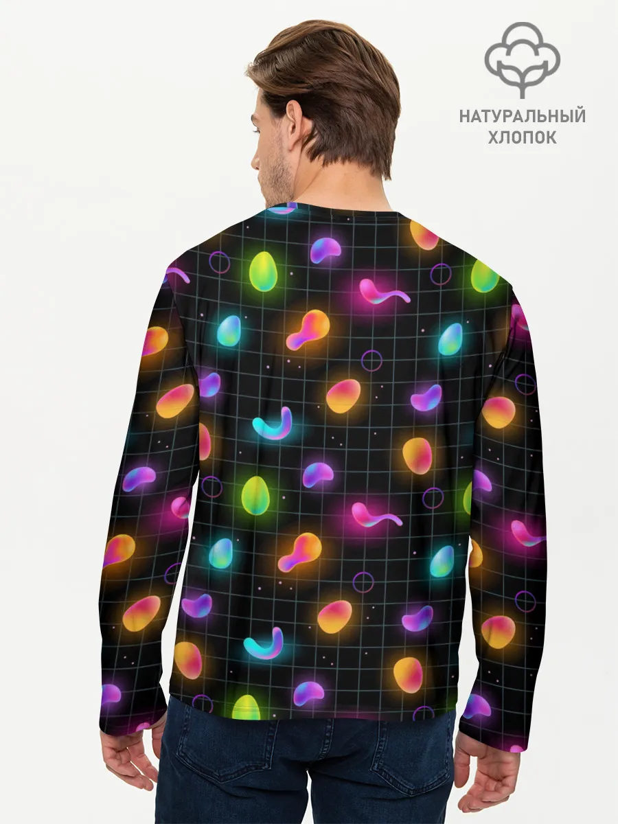 Мужской лонгслив базовый / Ночные фонарики-светлячки
