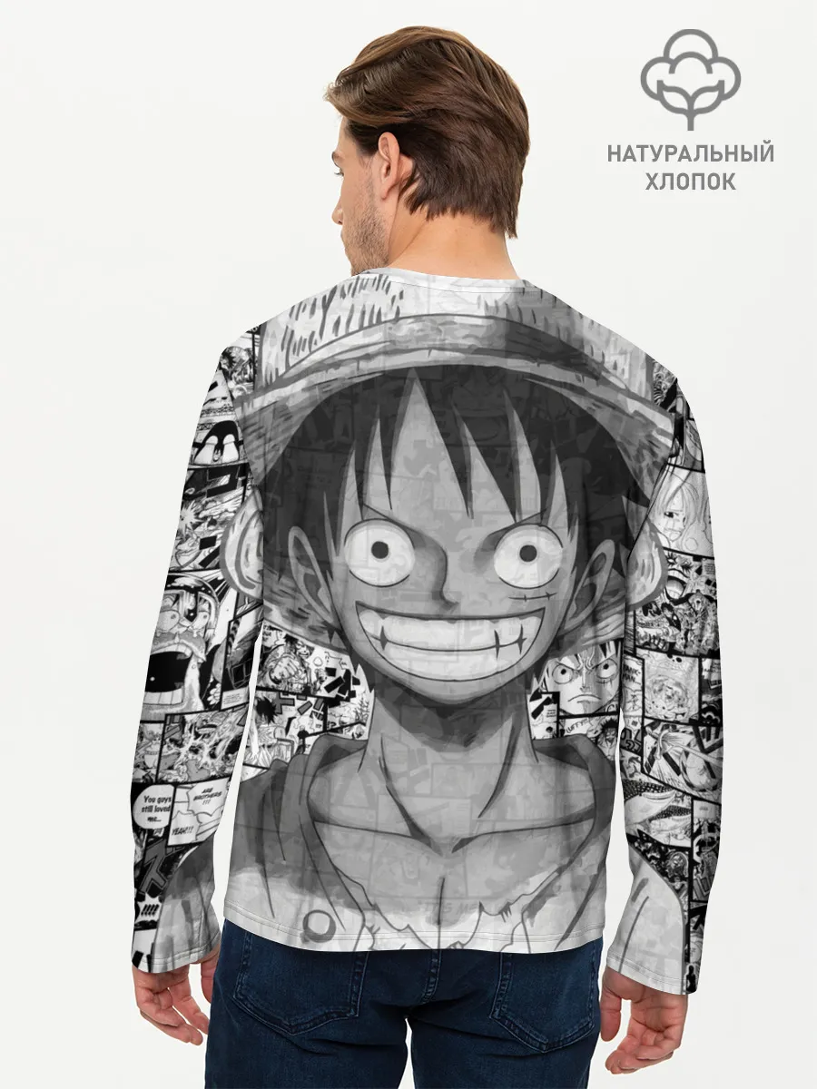Мужской лонгслив базовый / Луфи улыбается one piece