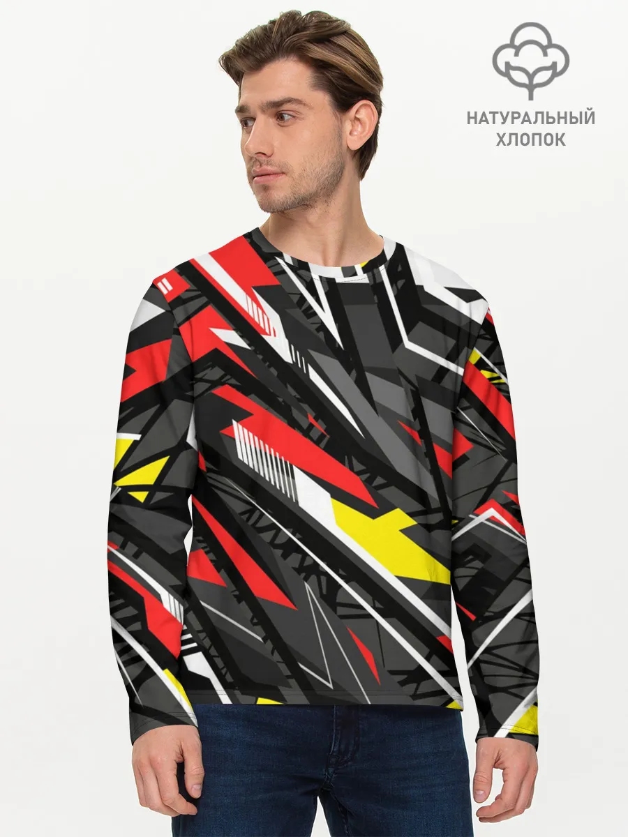 Мужской лонгслив базовый / Фон. Абстракция.