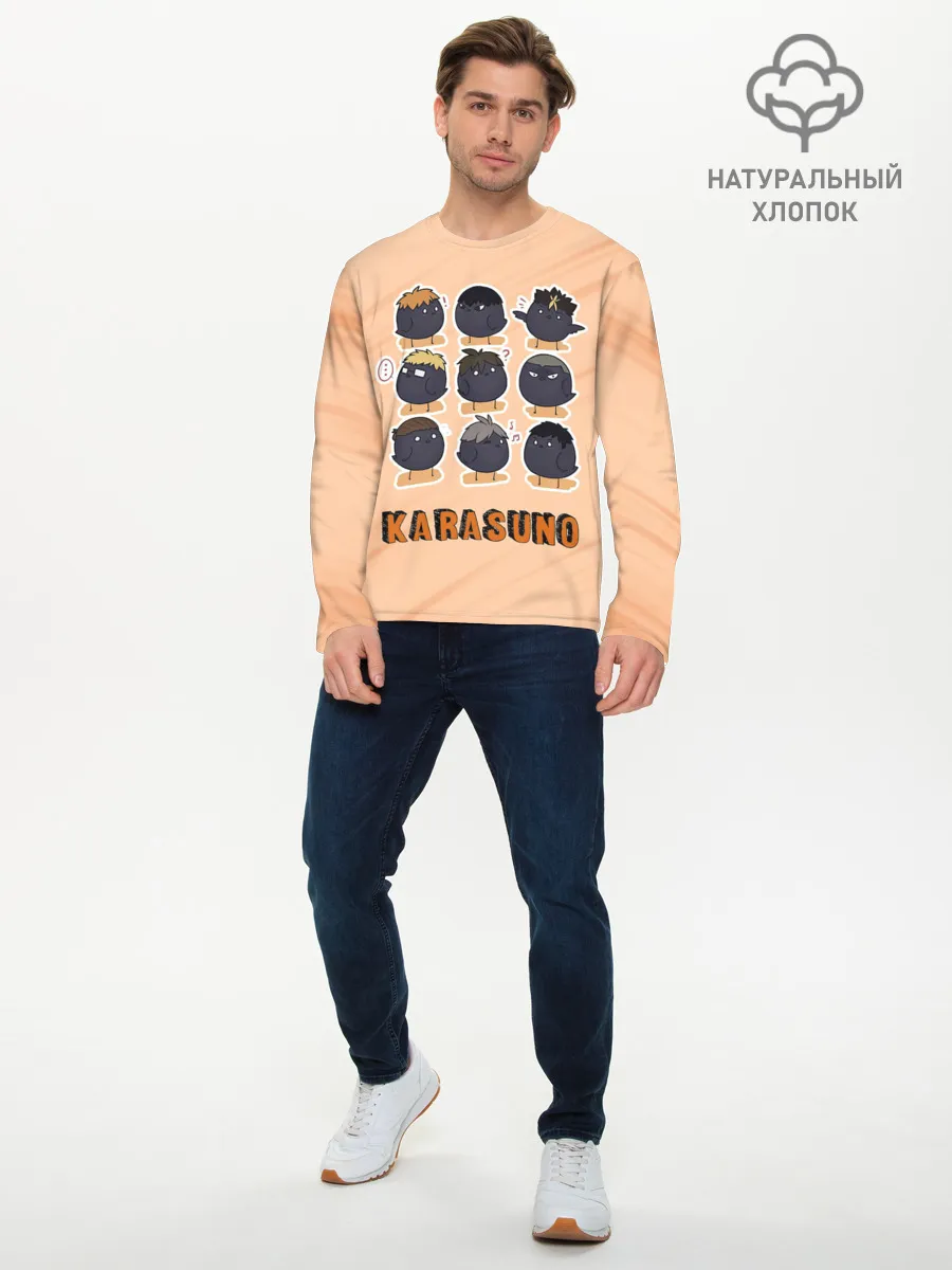 Мужской лонгслив базовый / Вороны школы Карасуно Haikyu!!
