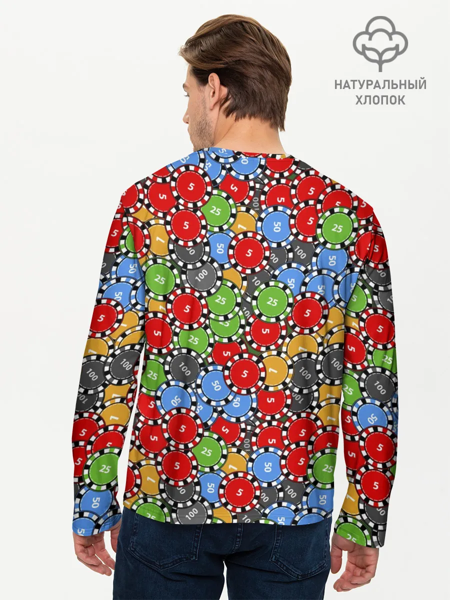Мужской лонгслив базовый / Фишки для Покера