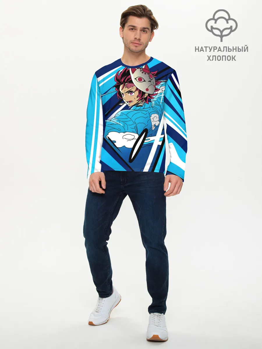 Мужской лонгслив базовый / Клинок рассекающий демонов