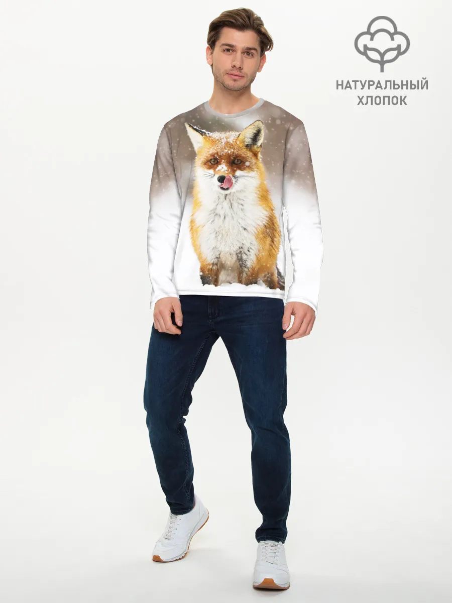Мужской лонгслив базовый / Лиса