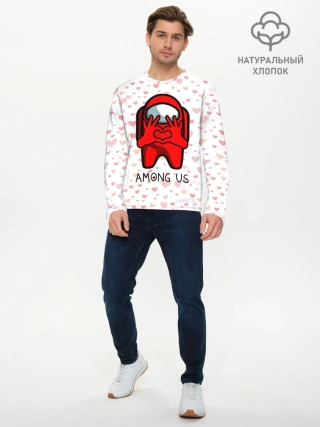 Мужской лонгслив базовый / AMONG US - СЕРДЕЧКО