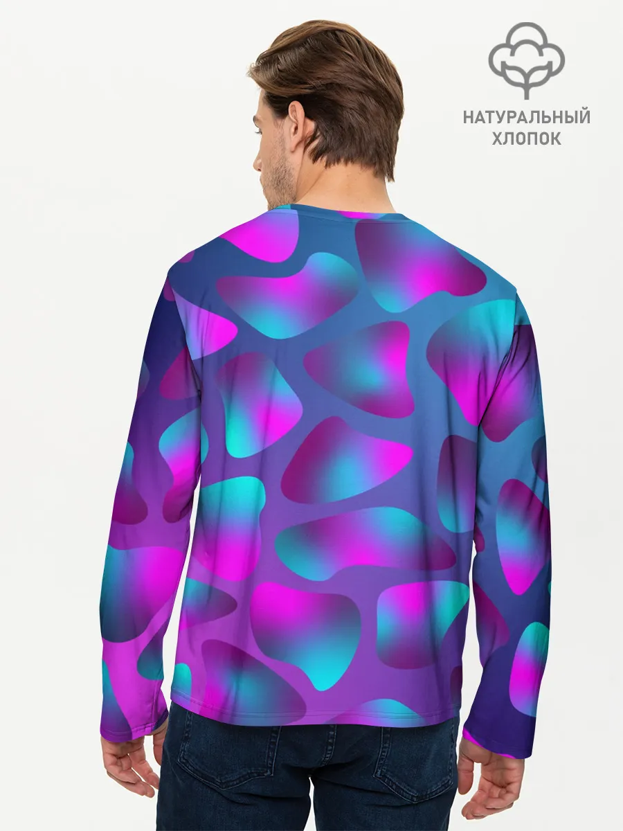 Мужской лонгслив базовый / Неоновые капли
